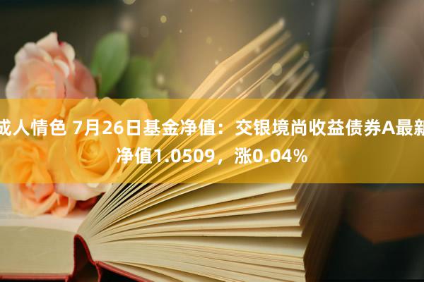 成人情色 7月26日基金净值：交银境尚收益债券A最新净值1.0509，涨0.04%