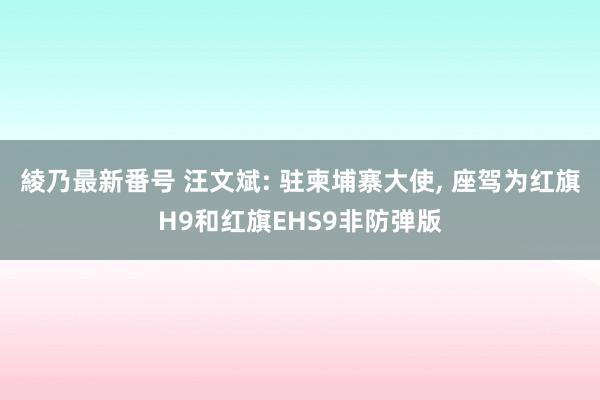 綾乃最新番号 汪文斌: 驻柬埔寨大使, 座驾为红旗H9和红旗EHS9非防弹版