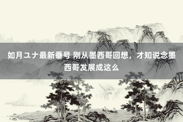 如月ユナ最新番号 刚从墨西哥回想，才知说念墨西哥发展成这么