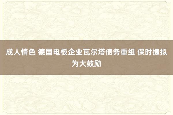 成人情色 德国电板企业瓦尔塔债务重组 保时捷拟为大鼓励