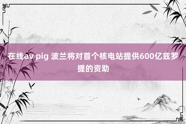 在线av pig 波兰将对首个核电站提供600亿兹罗提的资助