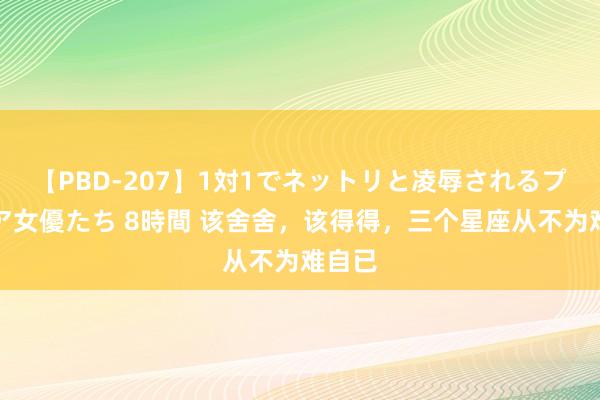 【PBD-207】1対1でネットリと凌辱されるプレミア女優たち 8時間 该舍舍，该得得，三个星座从不为难自已