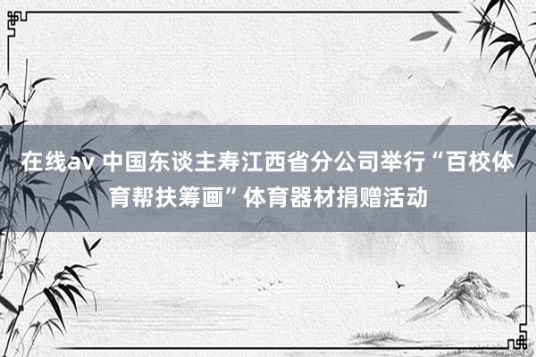 在线av 中国东谈主寿江西省分公司举行“百校体育帮扶筹画”体育器材捐赠活动